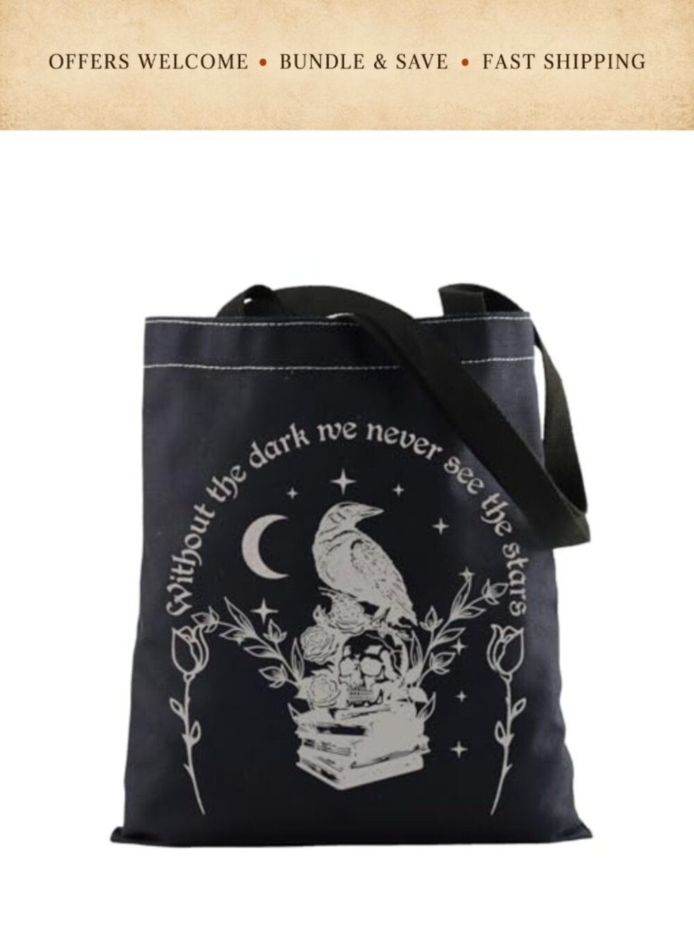 Canvas Tote Bag Gothic Horror Movie Lover Reusable Shoulder Bag